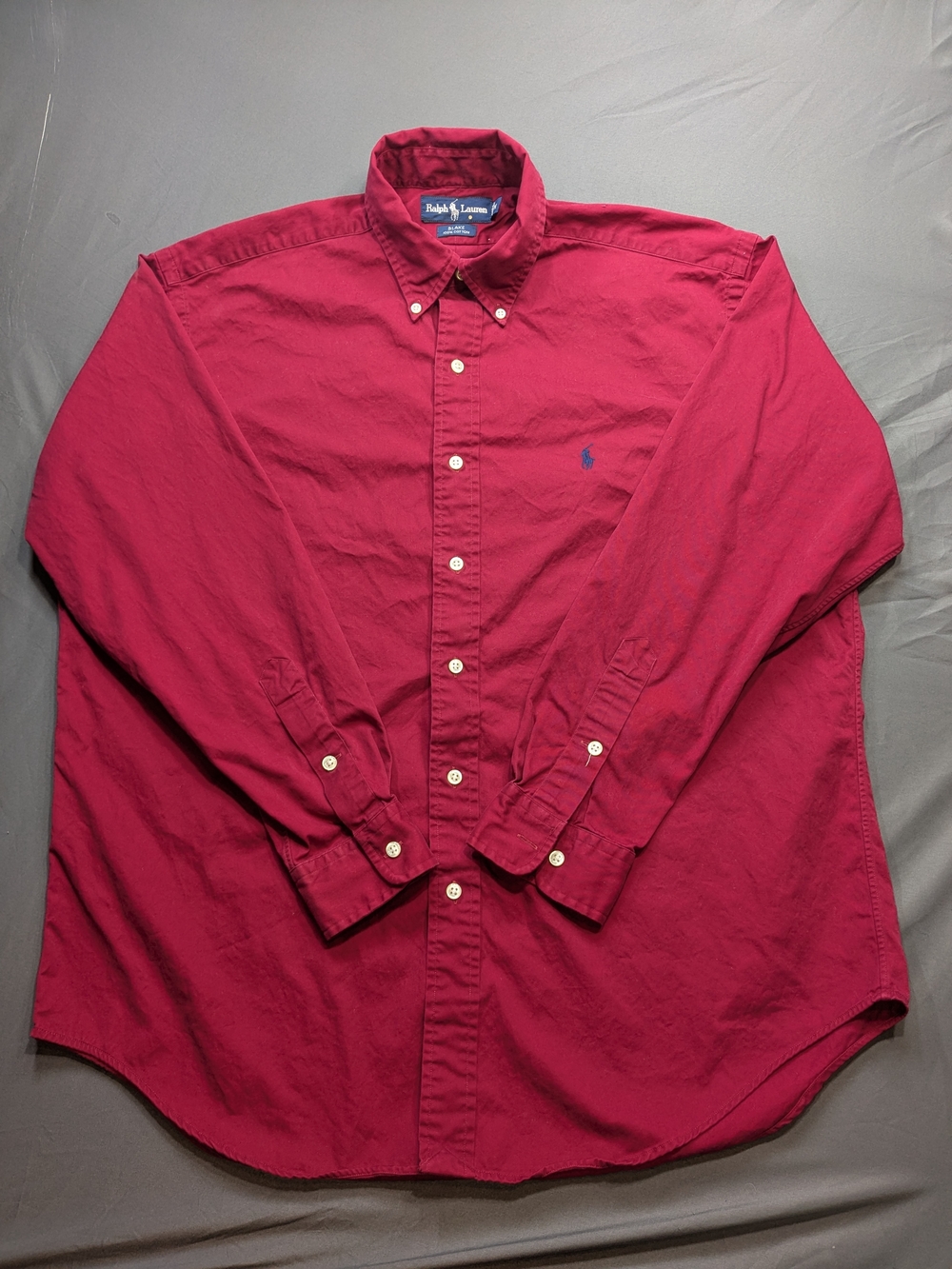Polo by Ralph Lauren Men's Long-Sleeve Button-Down Shirt in Burgundy